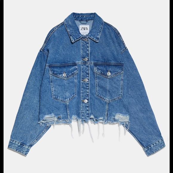 Zara Jackets & Blazers - Zara oversized cropped denim jacket
